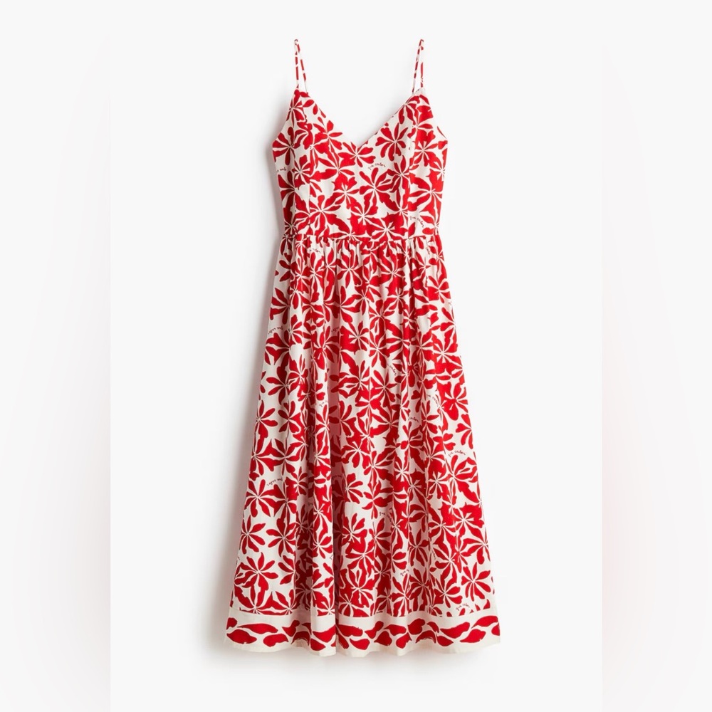 H&M Floral Cotton Midi Dress
